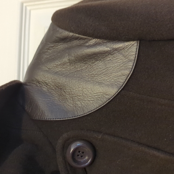 Mackage Wool Blend Coat Size Large Dark Brown - Picture 4 of 14